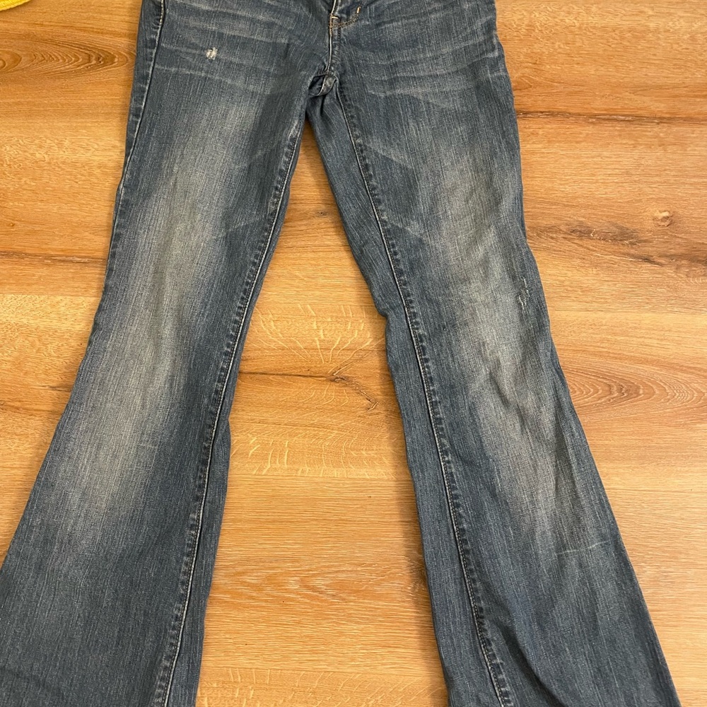 American Eagle Blue Flare Wide Leg Jeans